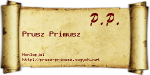 Prusz Primusz névjegykártya